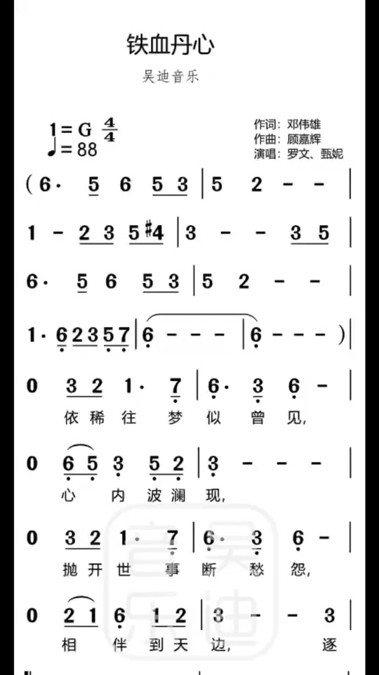 铁血丹心笛子简谱 歌谱 - 抖音