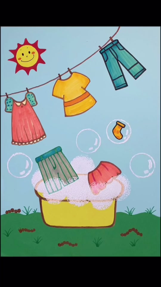 五一劳动节绘画折衣服