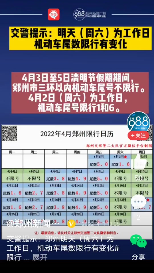 2024年5月14号郑州限号什么号 - 抖音