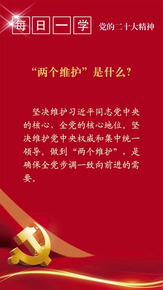 坚定拥护两个确立做到两个维护