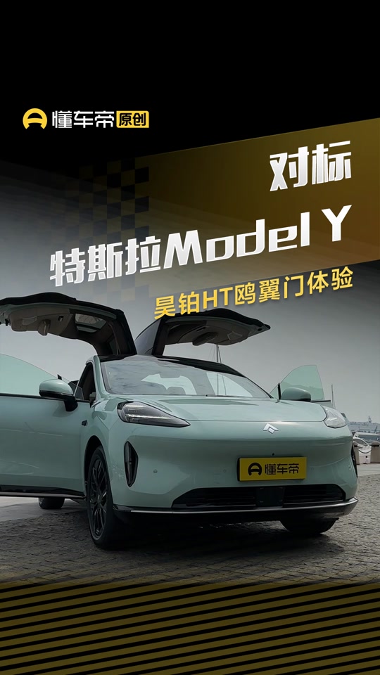 对标特斯拉model y,昊铂ht鸥翼门体验#特斯拉modely #昊铂ht #懂车帝