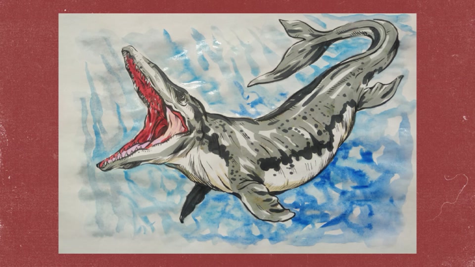 沧龙简笔画打印模板