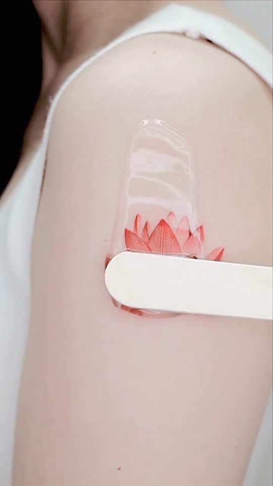 小臂荷花手稿 - 抖音