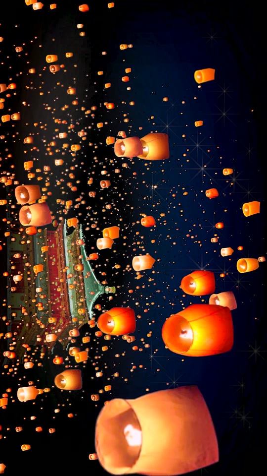 孔明灯背景图_孔明灯背景图古风_孔明灯背景图动漫 - 抖音