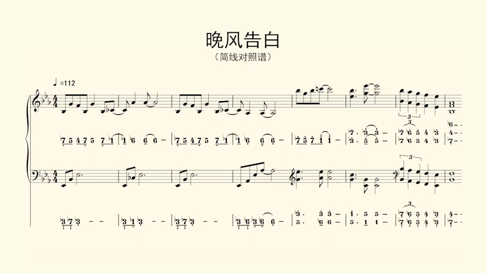 晚风告白钢琴简谱_晚风心里吹钢琴谱简谱_晚风曲谱简谱 - 抖音