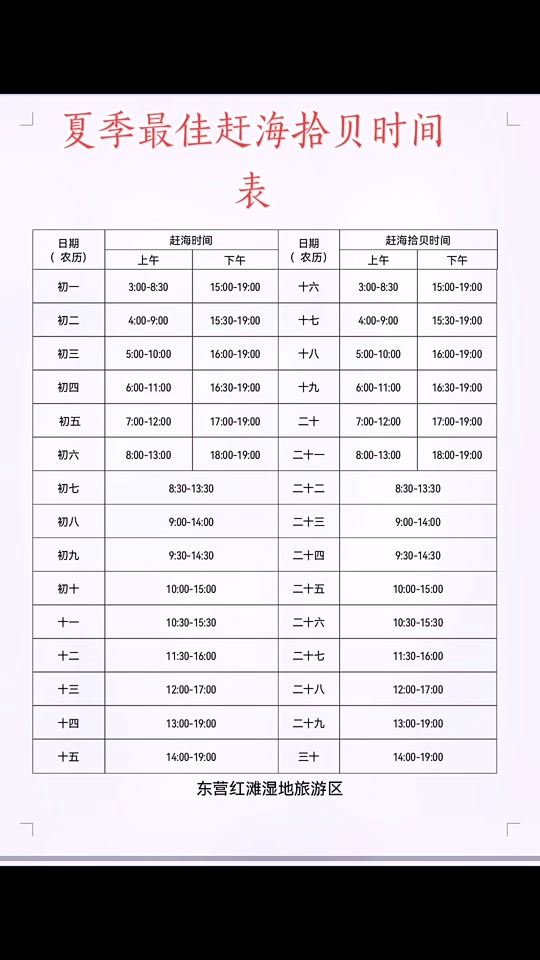 5月东营赶海最佳时间 - 抖音