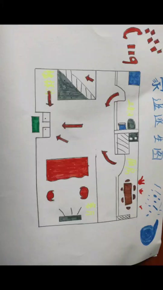 怎么画超市简笔画_怎么画超市的逃生路线图
