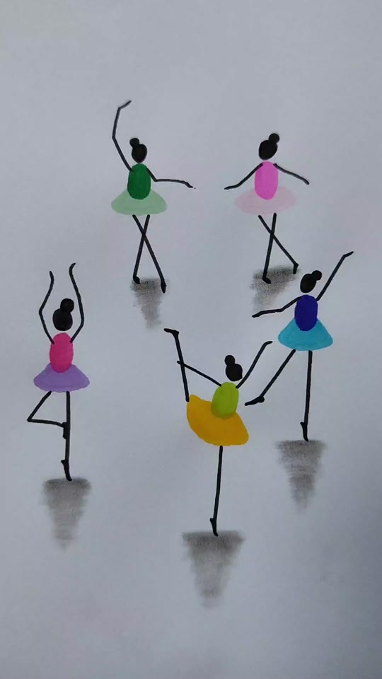 立体芭蕾舞女孩小人画