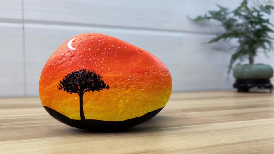 75周年鹅卵石绘画