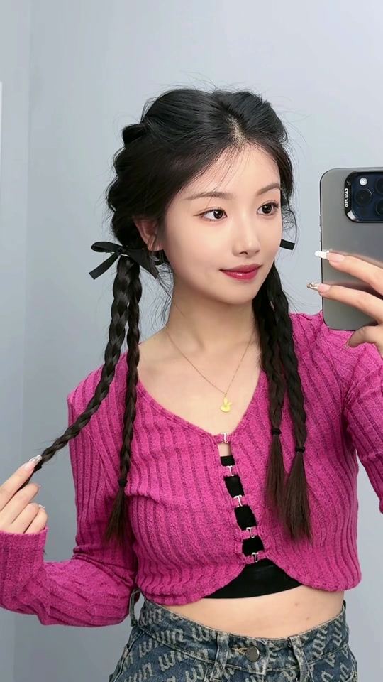 ins爆火双麻花辫