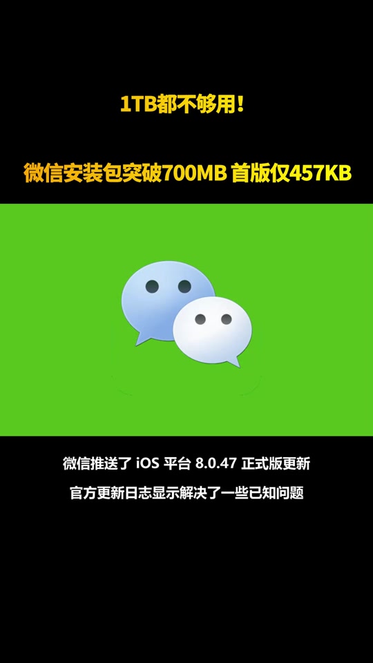 包含微信新安装包突破700MB的词条