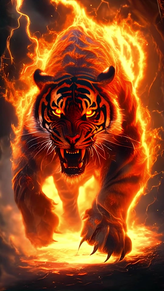 火焰老虎循环动态壁纸