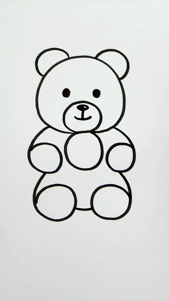 幼儿园画小熊简笔画_用8画小熊简笔画
