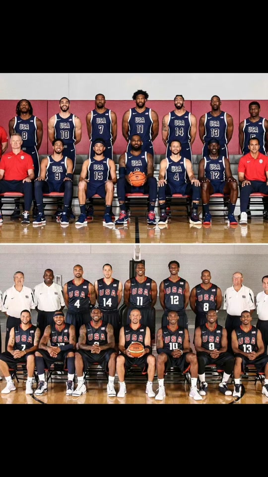 美国梦之队全家福,詹库杜949494#美国男篮奥运全