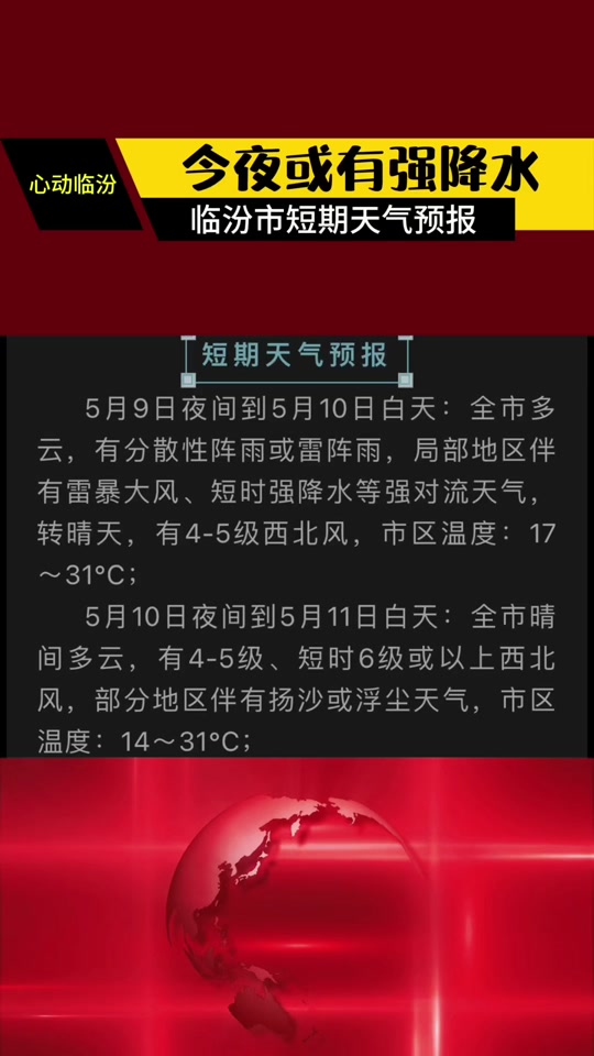 山西临汾天气预报天气大全