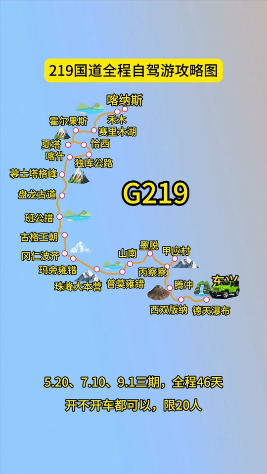 219国道全线地图车贴 - 抖音