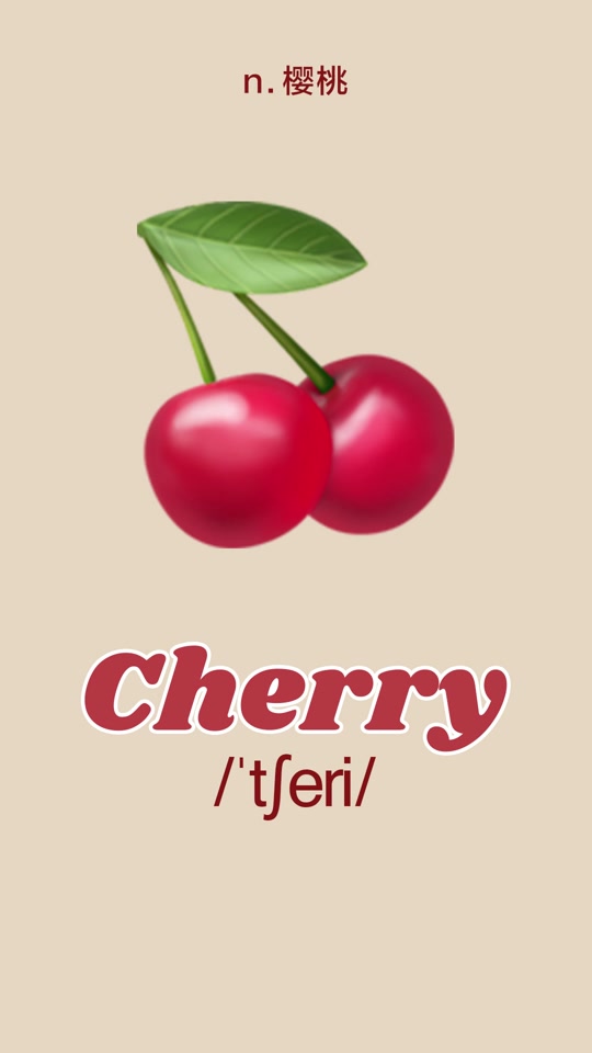 99用emoji学英语:用emoji学英语,樱桃 90 .