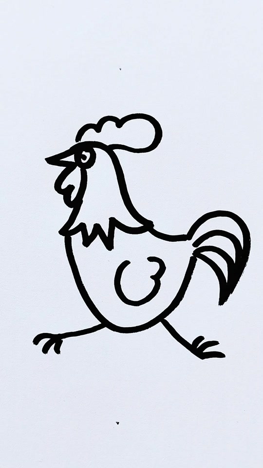 公鸡ooo简笔画