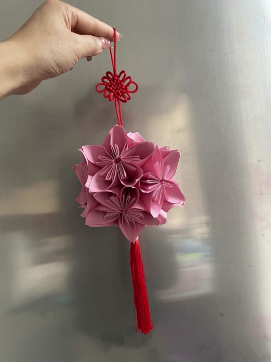 三月三手工绣球最简单教程只要8个圆 - 抖音