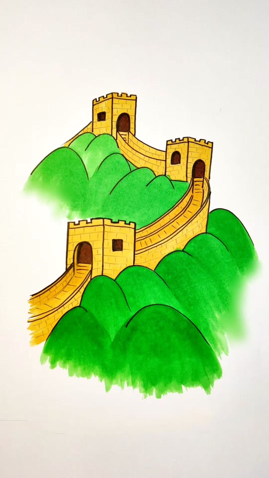 《手绘中国长城》素材