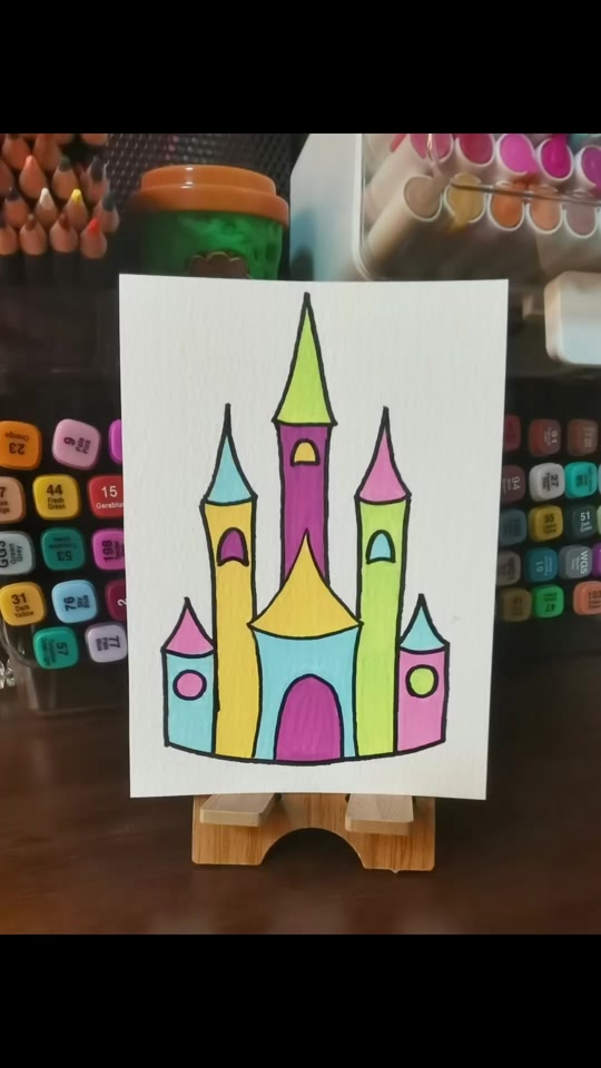 沙漠里的城堡简笔画