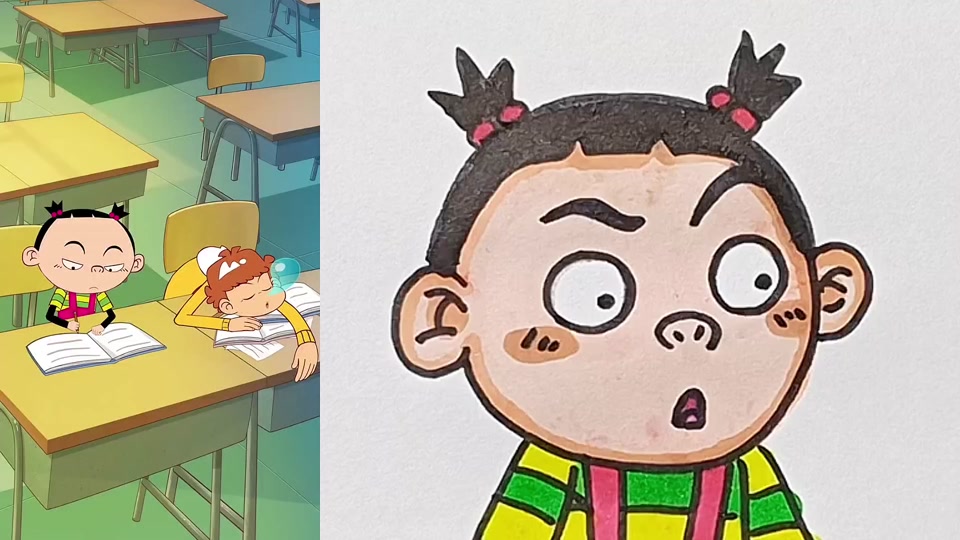 同学坐在椅子上上课的简笔画看背面