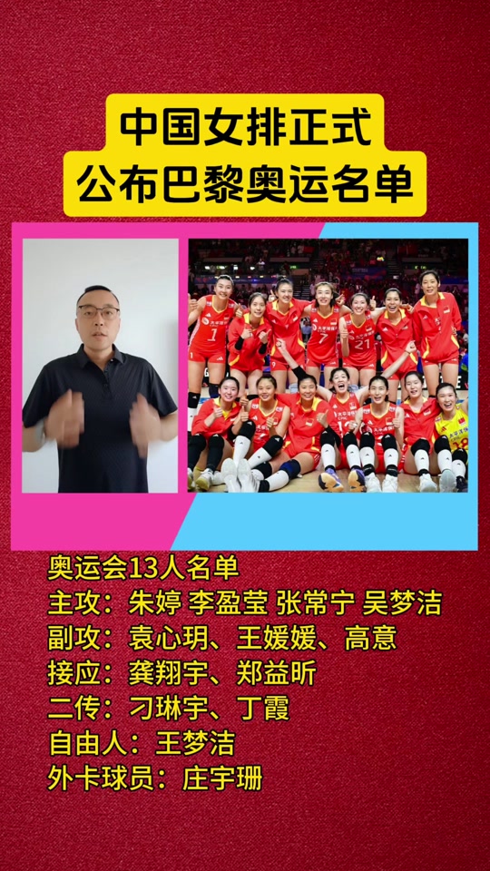 中国女排奥运名单朱婷独行 - 抖音