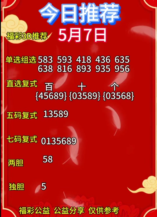 24年5月7号3d开什么 - 抖音