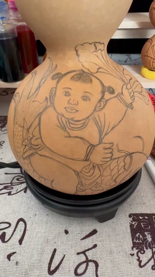葫芦烫画图案贴纸