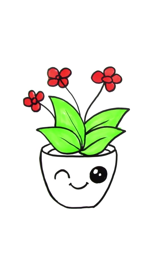 梯形花盆简笔画