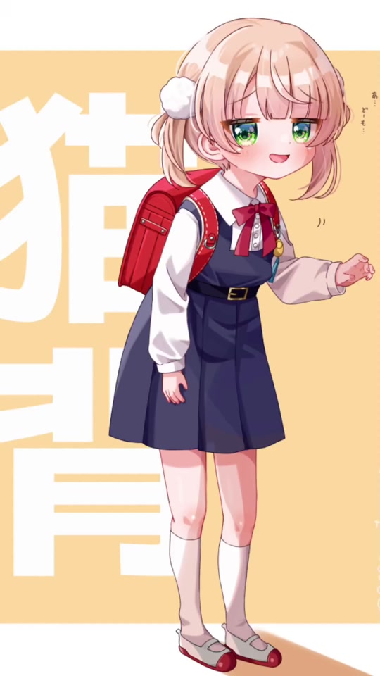 动漫女孩与主角交谈时的站立姿势