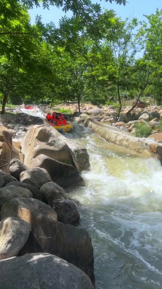 尧山大峡谷漂流第一视角全程 - 抖音