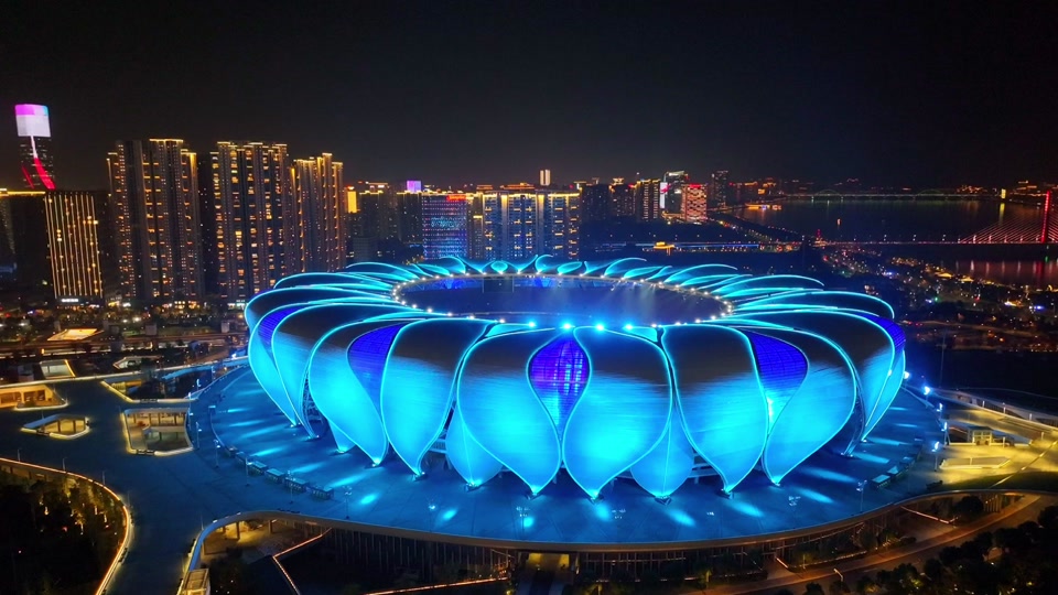 杭州大莲花体育馆建设过程 - 抖音