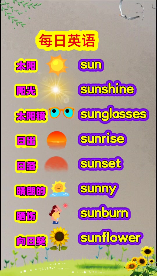 太阳的英语怎么读sunny
