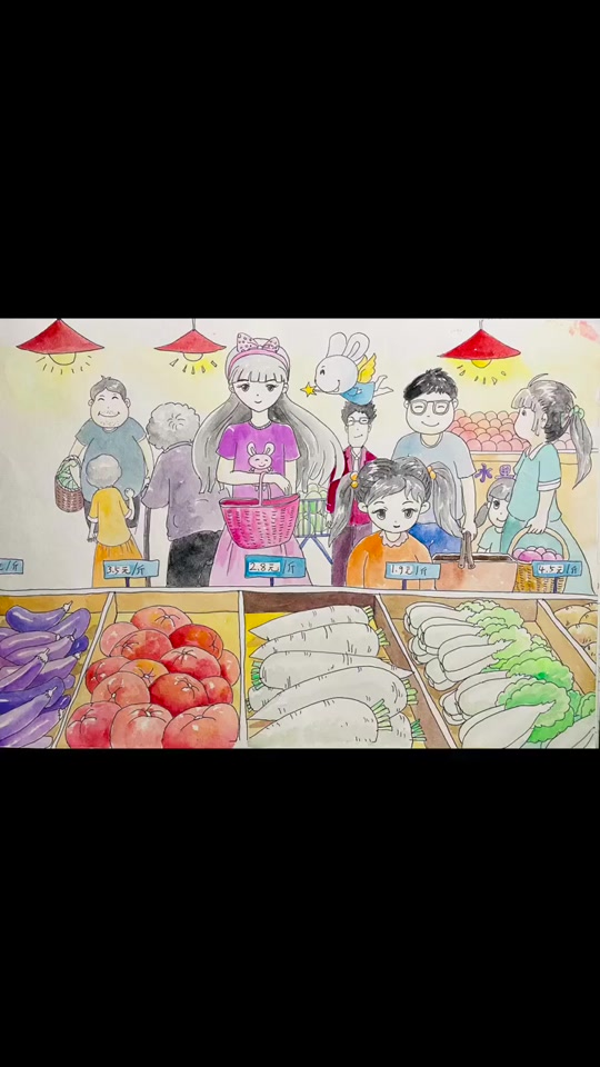 超市货架简笔画