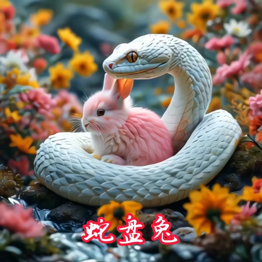 蛇盘兔的情侣头像