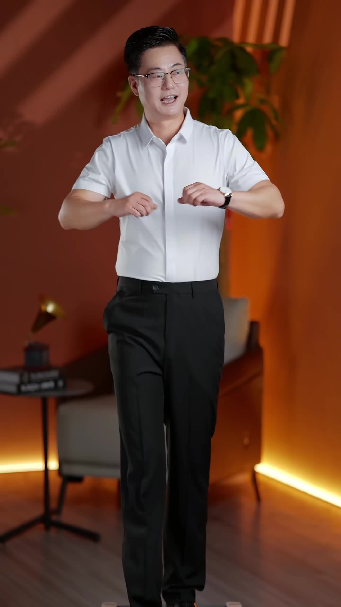 夏季中老年商务男士冰丝裤垂顺透气高腰薄款直筒清爽西装休闲裤