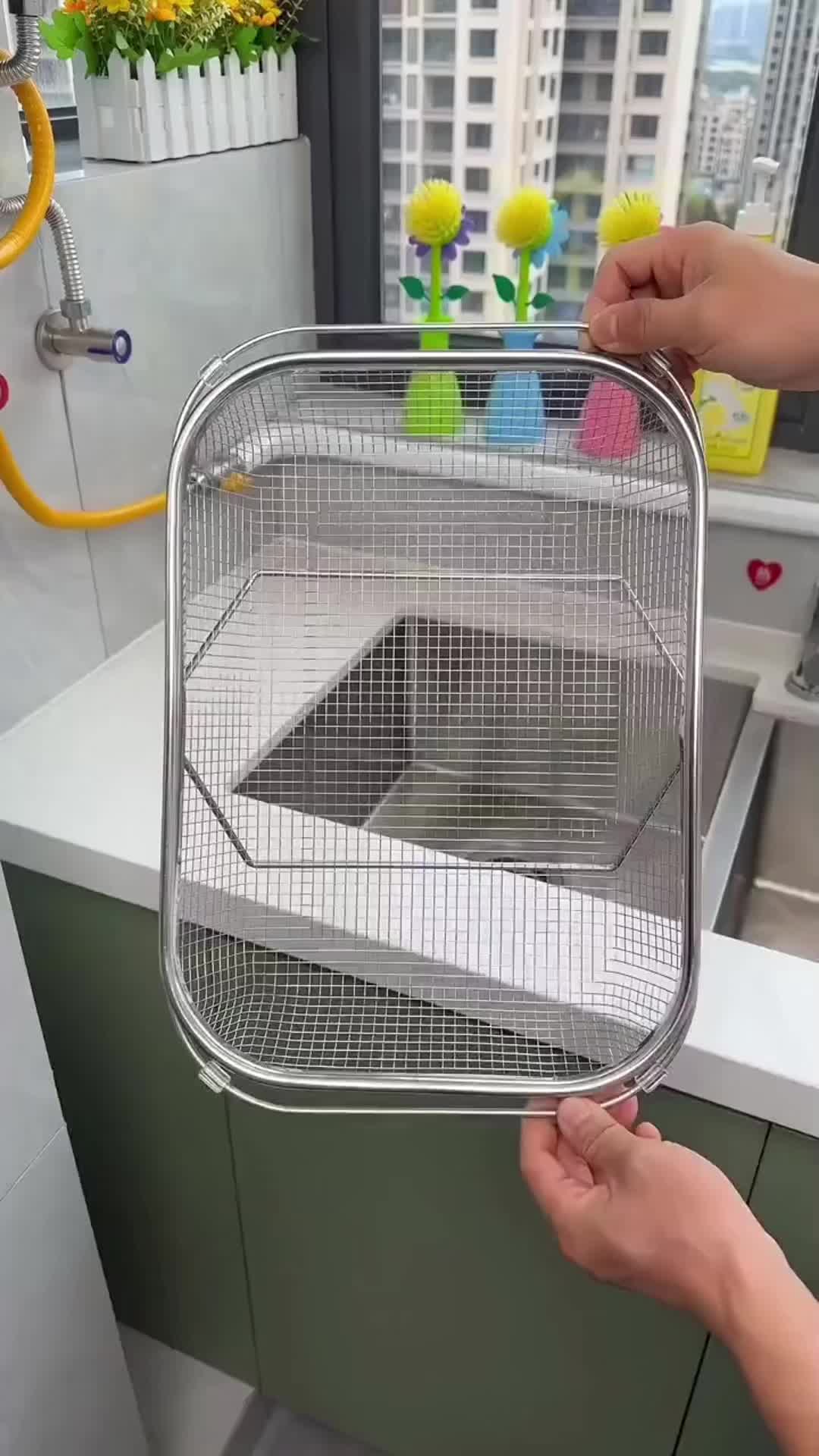 304不锈钢可伸缩沥水篮厨房不锈钢水槽碗碟沥水架洗菜水池滤水架