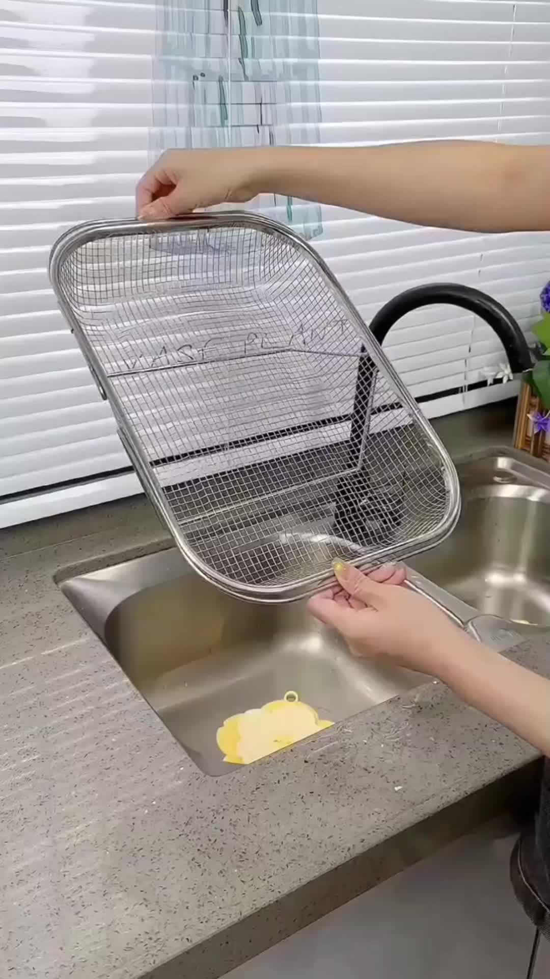 不锈钢家用厨房沥水篮便携伸缩水槽沥水架洗菜盆水池餐具碗收纳架