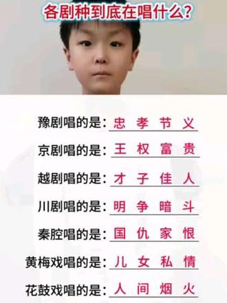 各剧唱的是什么?#百科知识 ##中国孩子必知的文化常识 #剧种介绍 #各剧唱的是什么