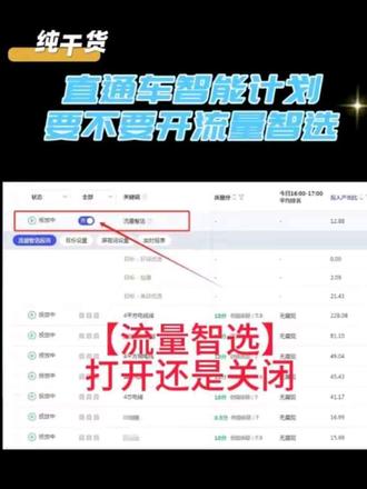 智能计划要不要开流量智选,一个视频告诉你!#电商