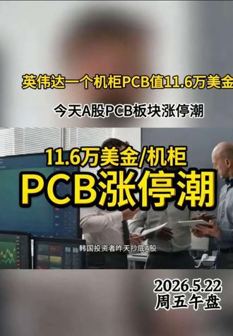 英伟达一个机柜PCB值11.6万美金,今天A股PCB板块涨停 #PCB #涨知识 #财经 @全球视野看标的