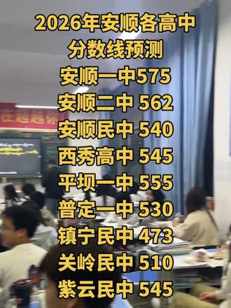 2026年安顺各高中分数线预测 #高考倒计时