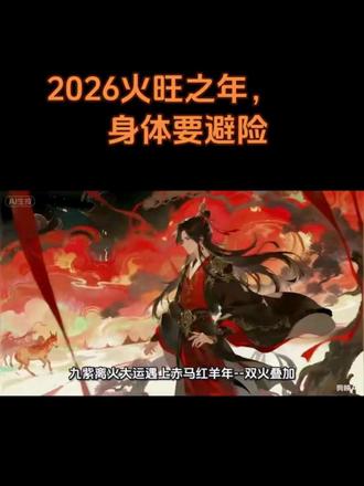 2026年为丙午马年,天干丙火、地支午火,双火叠加,形成“火旺之年”,在传统五行理论中属“烈火灼身”之象。此时身体易受“火克金”“火旺耗水”等影响,尤其对肺、心、血管、皮肤、肠胃等系统构成压力。饮食上要滋阴润燥,少食燥热,作息规律:子时前必睡,避免熬夜透支。情绪管理:静心降火,避免冲突。适度运动:温和为主,忌大汗耗气。环境避险:远离高温燥热之地。#上热门 #赤马红羊劫 #火旺 #避险技巧