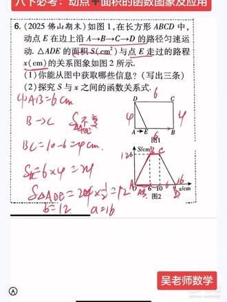 八下必考:动点➕面积的函数图象及应用 #八下数学 #函数 #数学思维 #初中数学 #惠州家长