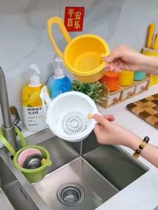 可直接放置在水槽中,不占用额外的台面空间,使厨房看起来更加整洁有序#沥水篮 #可挂式水槽沥水篮 #厨房好物