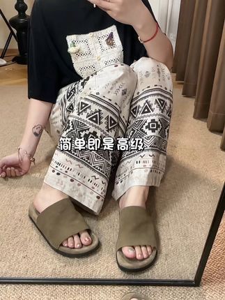 简单即是高级#哎呦喂你鞋真好看 #真皮拖鞋 #软底软面穿上超舒服 #今天穿什么 #脚宽脚胖都可以