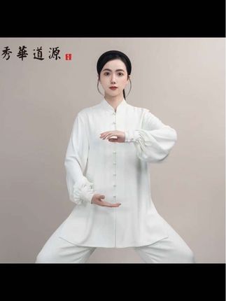 男女同款(醋酸麻)四季款小扣太极服太极拳练功服飘逸武术表演服#传统服饰 #中式服装 #古典美 #东方美学 #服饰文化