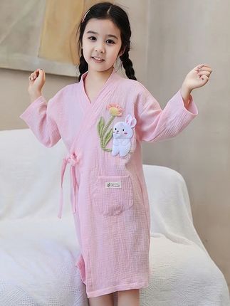 #儿童浴袍 #纯棉纱布浴巾 #在家也要美美哒 #甜美女孩