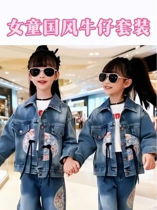 #女童国风牛仔套装 #女童穿搭 #高品质童装 #谁穿谁好看 #时尚穿搭